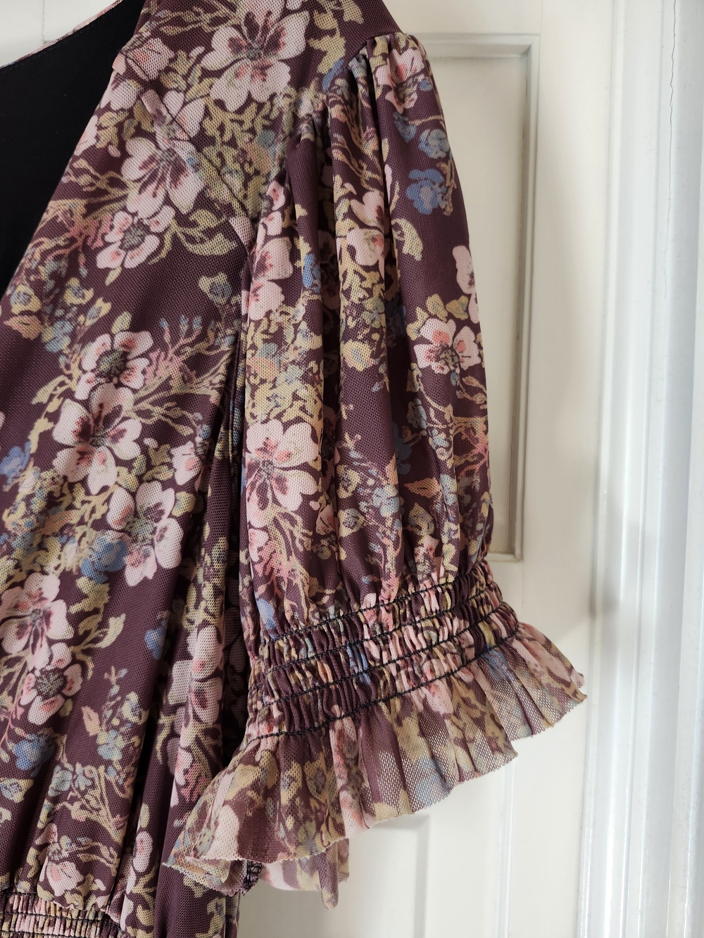 Free People Plum Floral V-Neck Maxi Dress - Picture 3 of 8